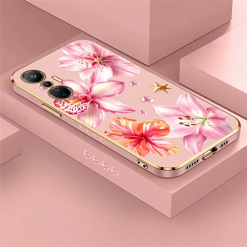 Funda para teléfono con diseño de lirios rosas, para los modelos Tecno Camon 20 Pro, 19 Neo, 17, 16 S, 15 Air Pop 8. Funda de silicona suave con revestimiento protector contra golpes.