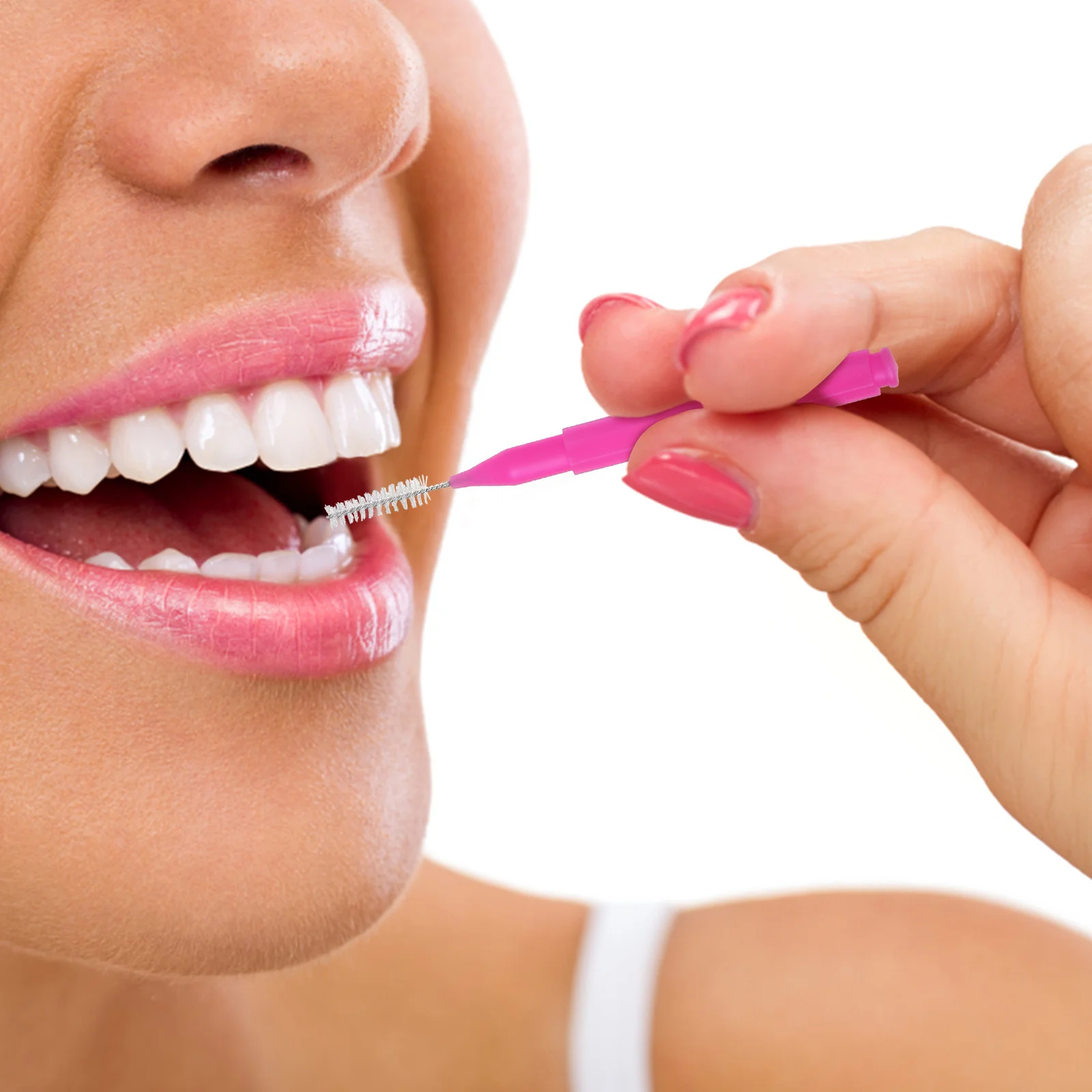 교정기용 치간 칫솔 100개, 치아 청소 도구, 휴대용 치아 틈새 잇몸 관리, 여행 위생 용품
