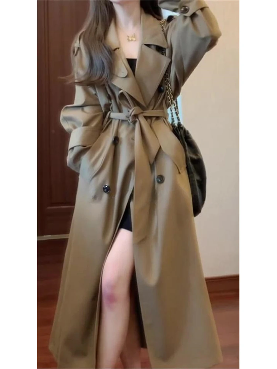 Trench con bottoni sul top Abbigliamento donna Arrivo Stili pressati di mezza età Ol Party Club Cappotto in tessuto Vendita calda