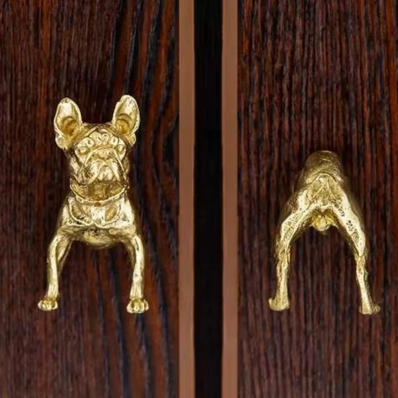 Light Luxury Single Hole Cabinet Knobs Brass Animal Molding Knobs for Furniture and Handles Dresser Drawers Wardrobe Door Knob