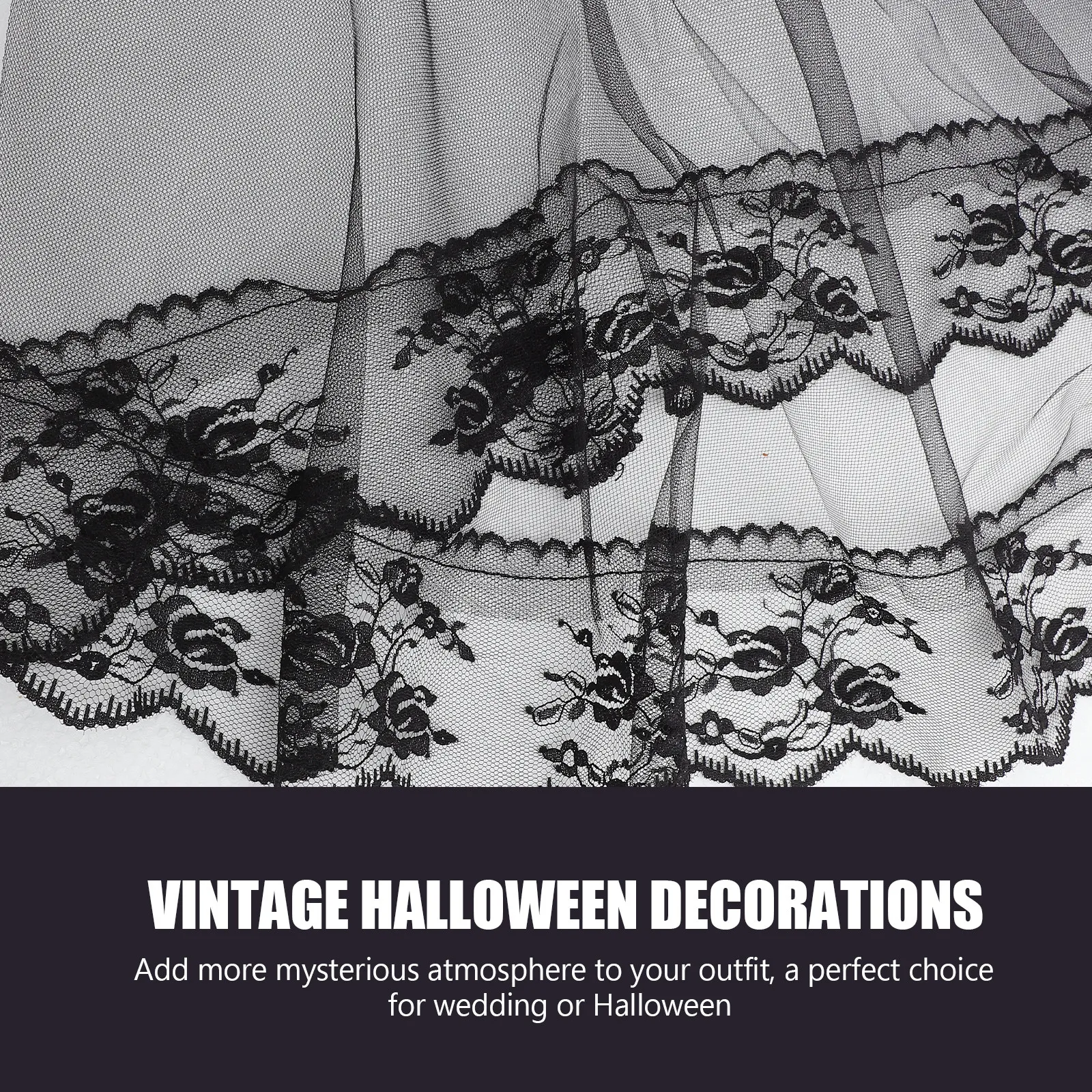 

Короткая кружевная фата из тюля для невесты, на свадьбу, Хэллоуин, девичник, винтажный косплей, загадочный образ