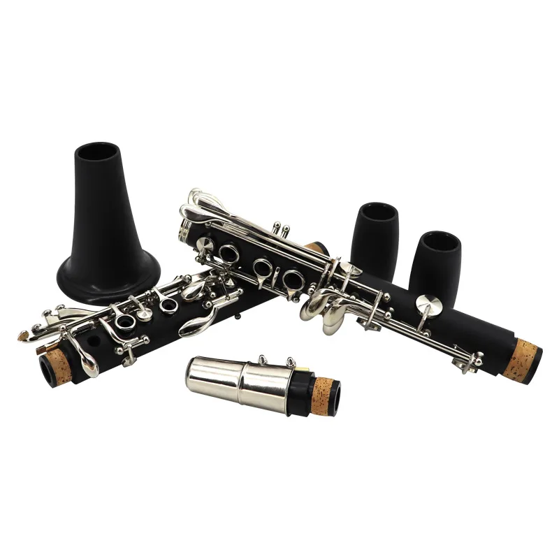 B-Flat Clarinet Beginner Level Instrument for Children & Adults Bakelite Nickel-Plated Silver Entry Test Instrument