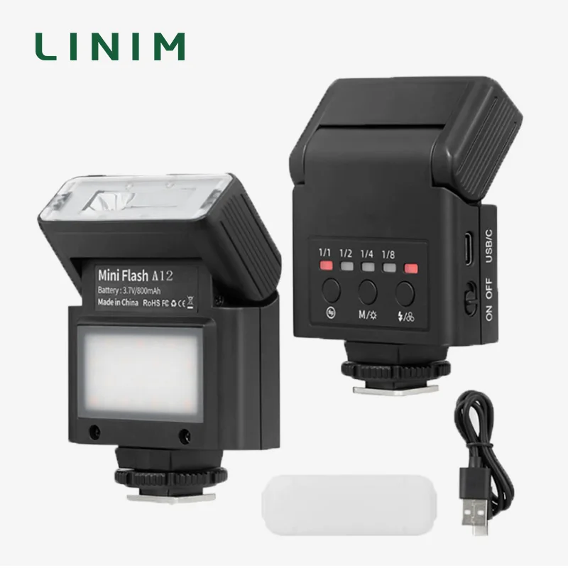 linim-a12-ミニカメラフラッシュスピードライト-gn10-標準ホットシューマウント-ソニー-キヤノン-r5-富士-ニコン-パナソニック-オリンパス-dslrカメラ対応