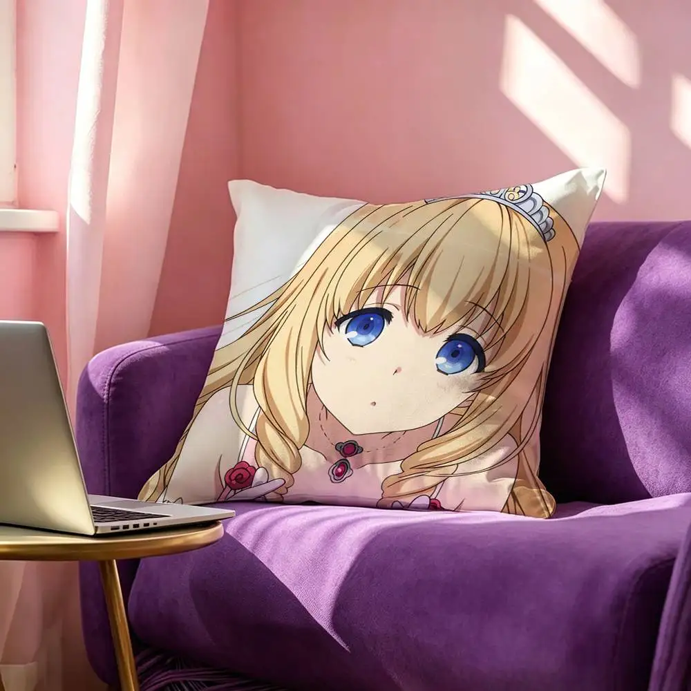 A-Amagi Brilliant Park Anime Theme  Square Double-Sided printed Pillow Case Bedroom Bedside Pillow Sofa Cushion Cover