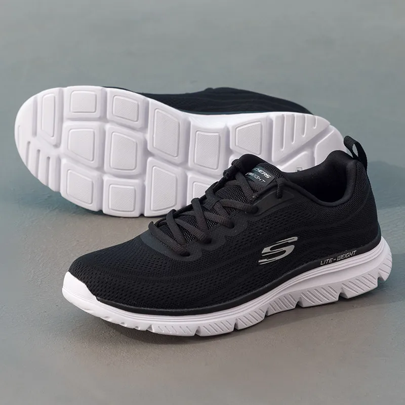 Mens Running Shoes 8790345-NVY Navy Blue Mesh Synthetic Overlay Lace Up Low Top Cushion Comfort Insole Thick Lightweight Flexibl