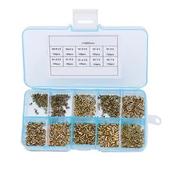 Y1UD 1000 PCS Mix Tubular Rivets M0.9 M1.3 M1.5 M1.7 Through Hole Copper Hollow Rivets Double-Sided Circuit Board PCB Nails