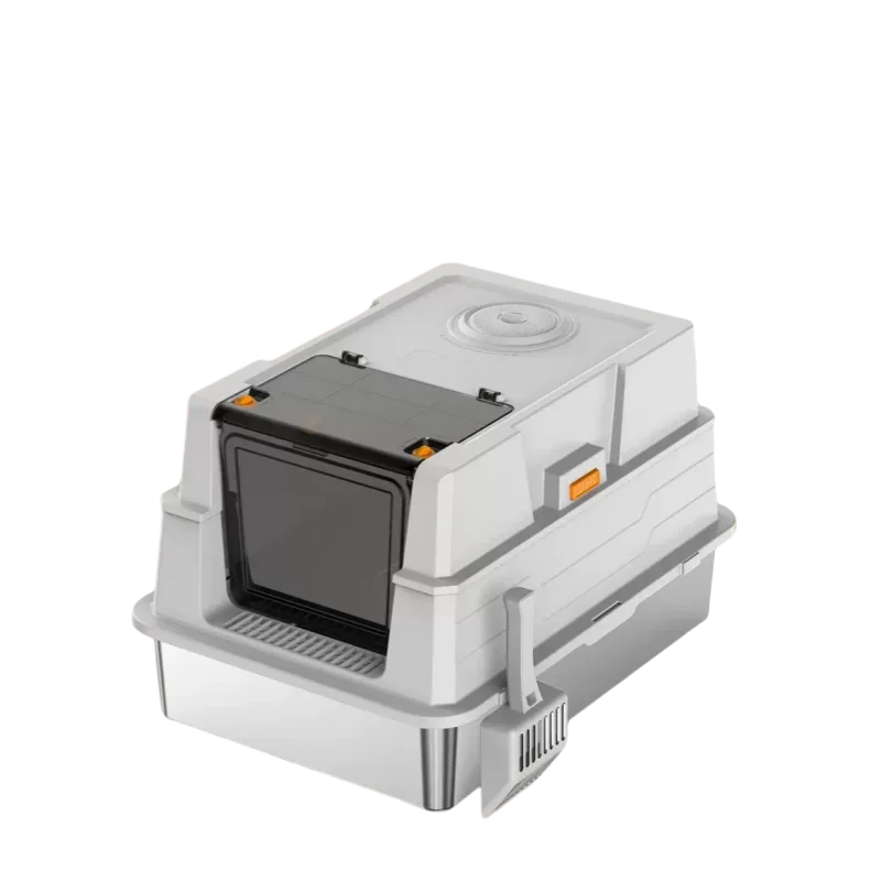 Stainless steel cat litter box is fully enclosed, oversized, splash-proof, non-stick, and easy to clean.