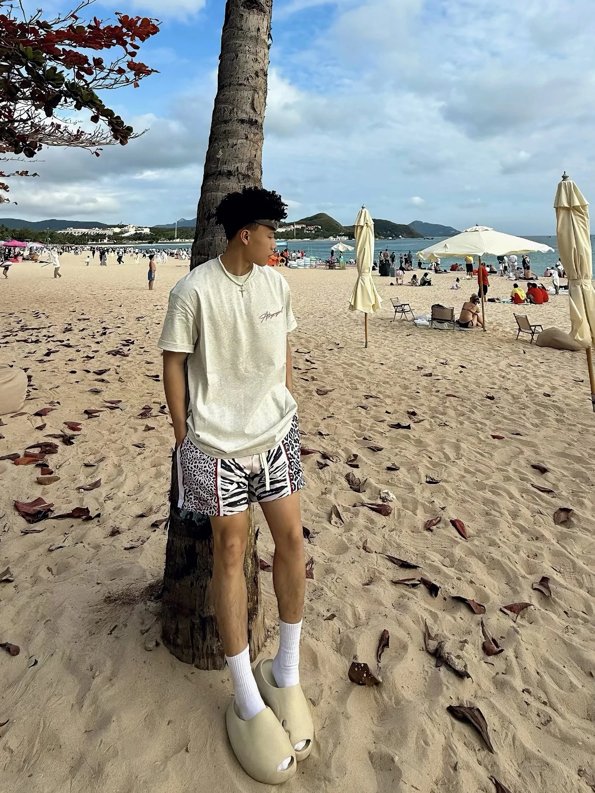 American Sle Me Leopard Print Summer Baskeall orts Uomo Allentato Casual Fitn Traspirante al ginocchio