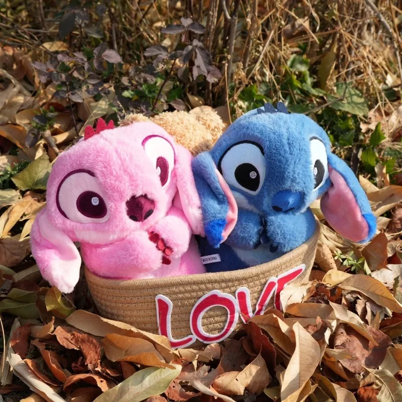 

2025 New Lilo&Stitch Plush Doll Breath Child Peluche Kawaii Soothes Toy Anime Baby Music Light Sleep Toys Pink Stitch Kid Gifts