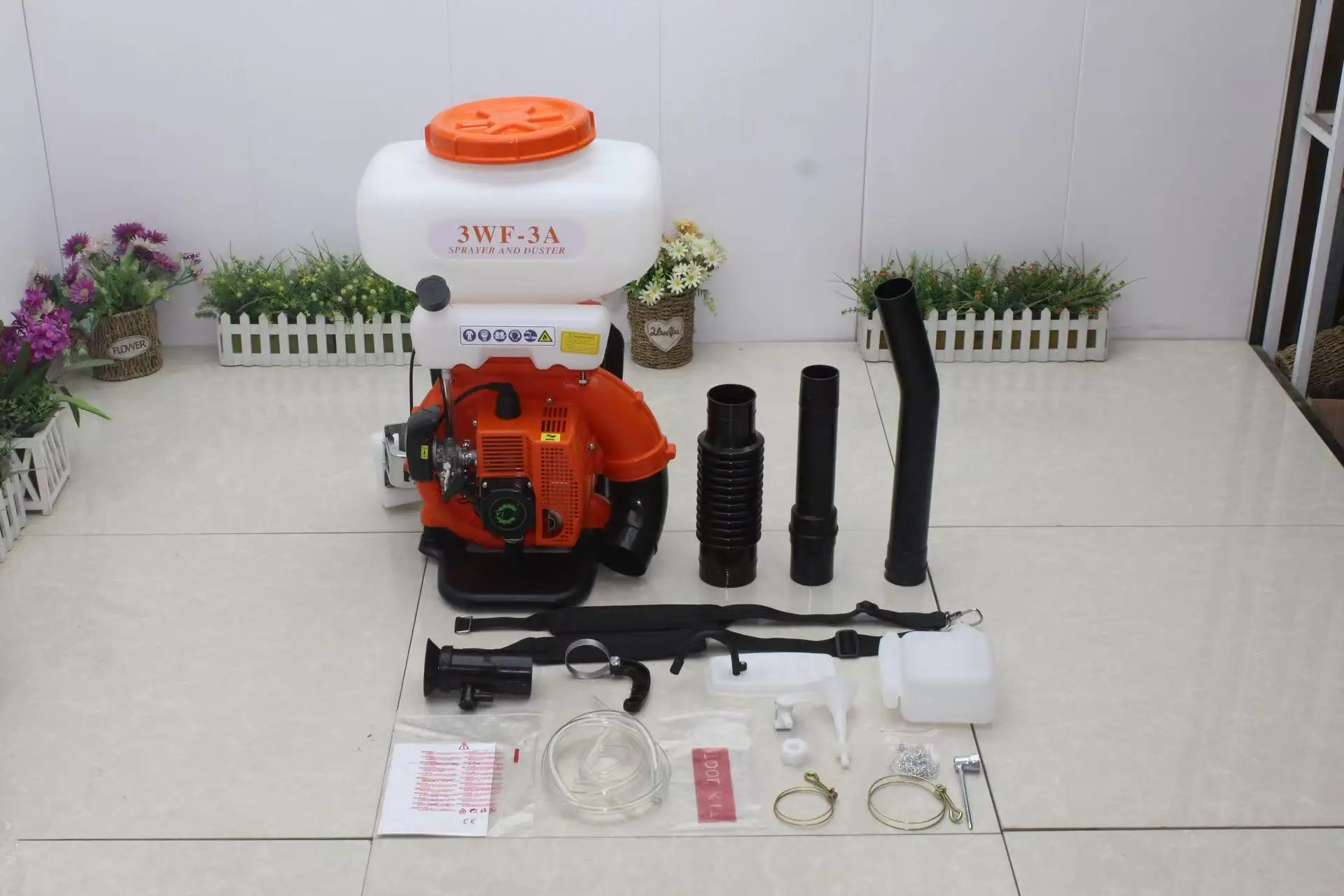 3WF-3A Backpack Mister Duster & Sprayer with 41.5CC 2-Stroke Gas Engine Agricultural Fertilizer Sprayer 14L/20L/26L