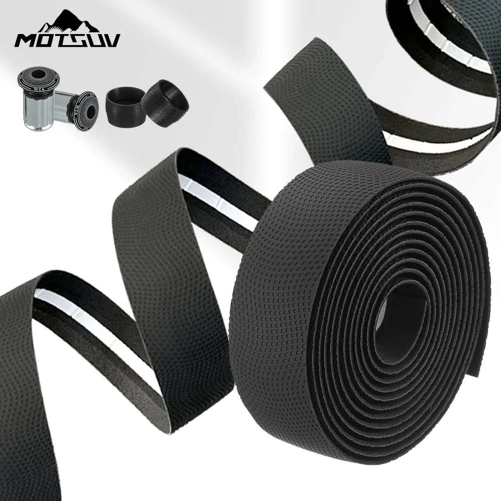 Road Bike Handlebar Tape Black Bar Tapes EVA/PU Soft Anti-Vibration Wrap Tape Durable Bar Bartape Anti-slip