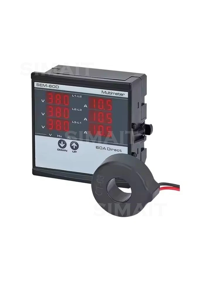 

SEM-60D/100D/250D Three-Phase Digital Meter | 220V with Matched Current Transformers (CTs)