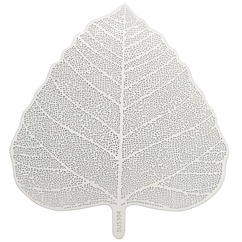 Nuevo colador de té hecho a mano de acero inoxidable con forma de hoja, infusor de té, filtro de té, perfecto para té de hojas sueltas (plateado)