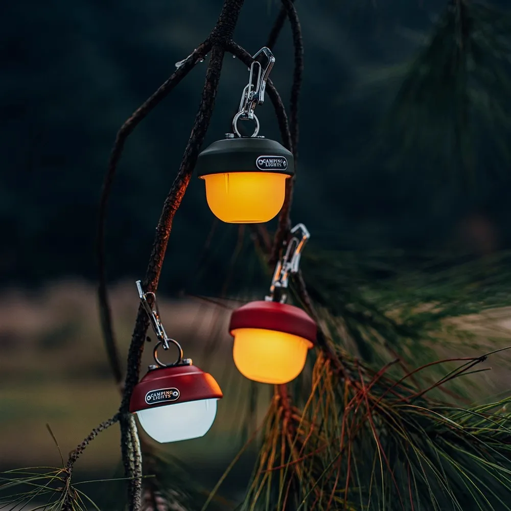 

WOOKOO-Outdoor Camping Light, Multi Functional, Small USB Charging, Atmosphere Pineapple Light, Hiking Backpack Light