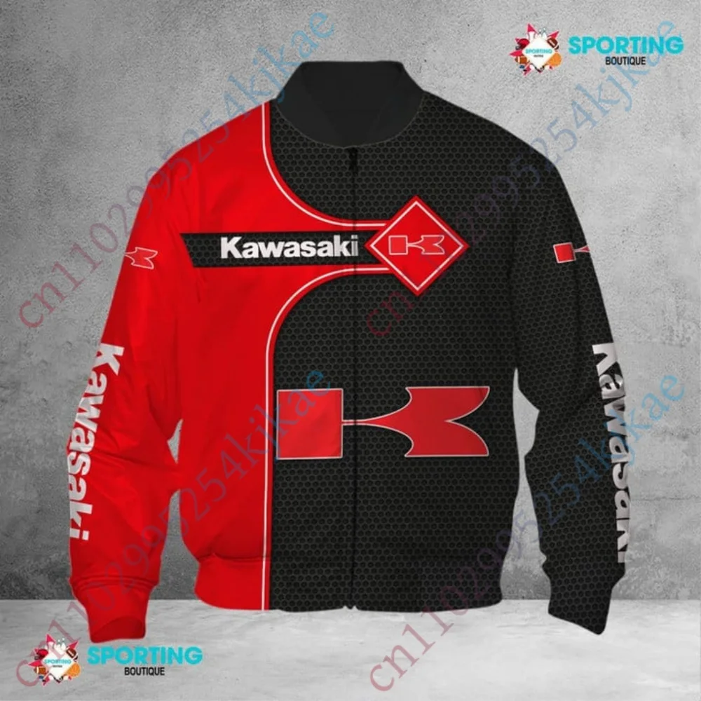 

Kawasaki Jackets Men's Clothing Winter Harajuku Baseball Uniform Thick Lightweight Bomber Jacket Coat Hip Hop Streetwear parkas