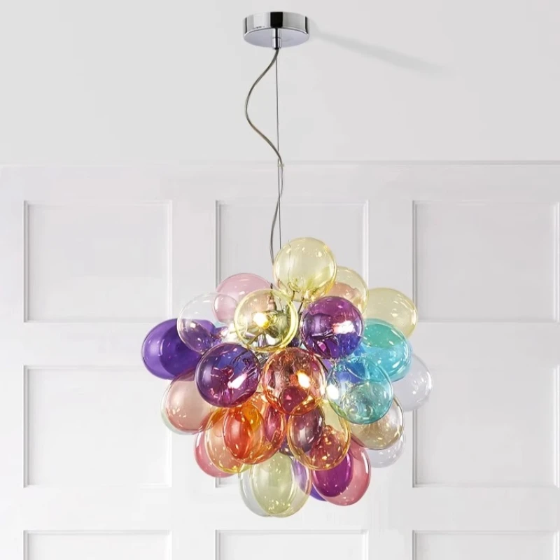 

Electroplating Glass Chandelier Warm Colorful Creativity Pendant Light Restaurant Study Room Lighting Lamps Home Decoration Lamp