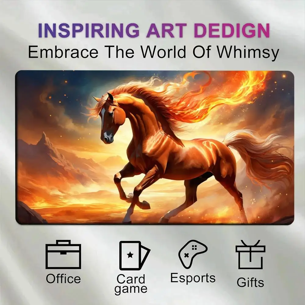 Alfombrilla de ratón Running Horses River Wild Galloping Horse Gamer XXL, alfombrilla de escritorio XL, alfombrilla de ratón antideslizante, alfombrilla de goma natural suave para mesa de ordenador portátil