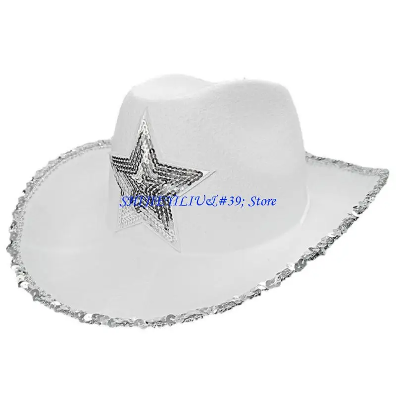

E21F фетровая ковбойская шляпа в стиле вестерн, ковбойская шляпа, костюм, блестящие шляпы, кепка для детей, мальчиков и девочек