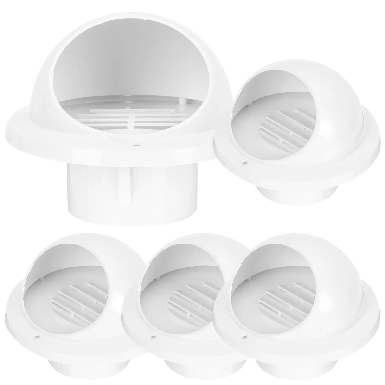 

5Pcs Plastic Vent Windproof Caps Round Exhaust Rainproof Covers for Cooker Hood Chimney Vent Dryer Smoke Outlet Protective Cover