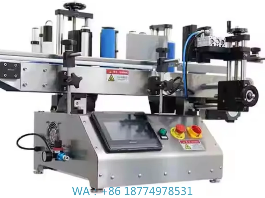 Labeling Machine for Square BottleAutomatic Flat Bottle Double Sides Sticker Attachment Machine