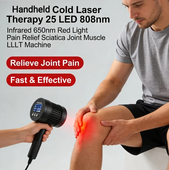 

Портативный аппарат для холодной лазерной терапии с 25 диодами (808 нм, 650 нм) для облегчения боли при ишиасе и болях в спине, оборудование для физиотерапии LLLT
