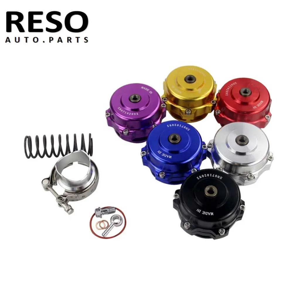 RESO   Universal 50mm V-Band Blow Off Valve BOV Q Typer With Weld On Aluminum Flange 35 PSI With Logo High Quality