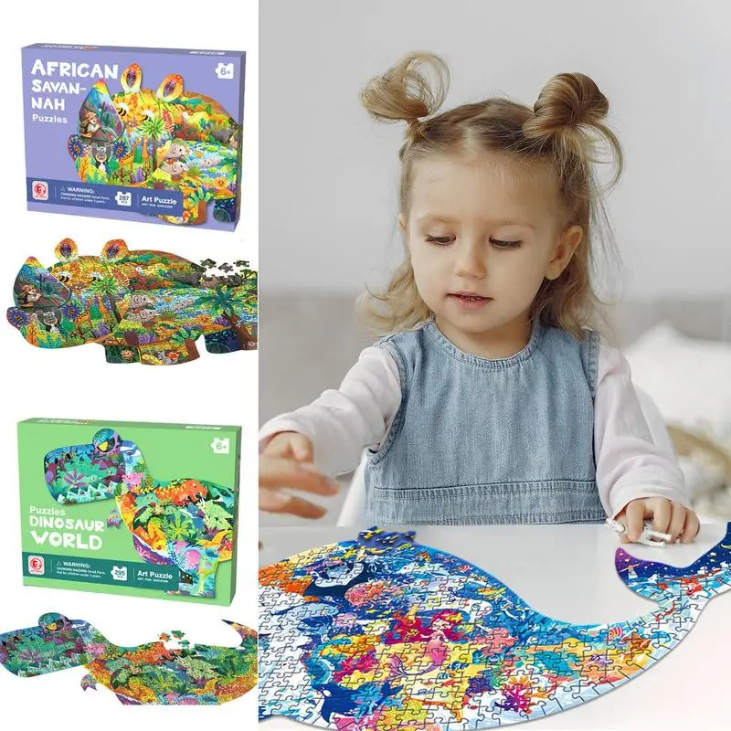 Puzzle dla dzieci Kolorowy papier w kształcie zwierząt Puzzle dla dzieci Dekoracyjna rozrywka Puzzle edukacyjne Zabawki Wczesne