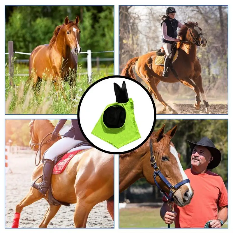 Fly Covers สําหรับม้าที่มีหู UV Blocking Fine ตาข่ายพร้อมหูมัลติฟังก์ชั่นซักด้วยเครื่องได้ Equestrian Supply สําหรับ