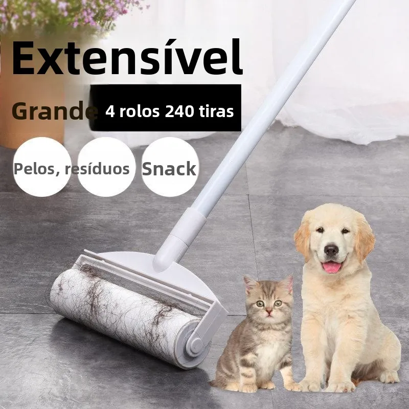 long-handle-extendable-sticky-hair-remover-roller-household-cleaning-metal-rod-core-sticky-paper-roll-for-clothes-dusting