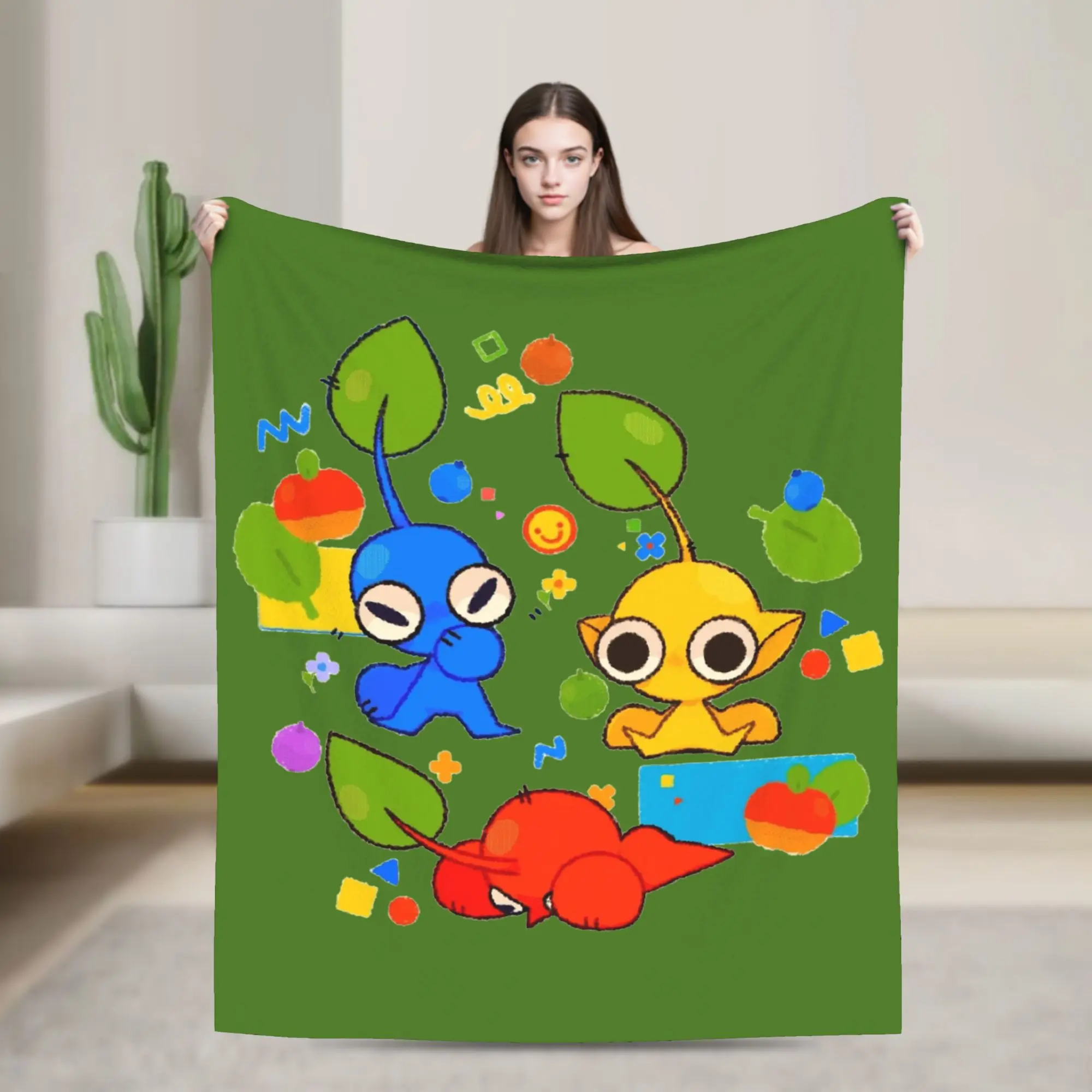 Pikmins 4 Video Game Blankets Velvet  Warm Throw Blankets for Bedding Couch Bedroom Quilt