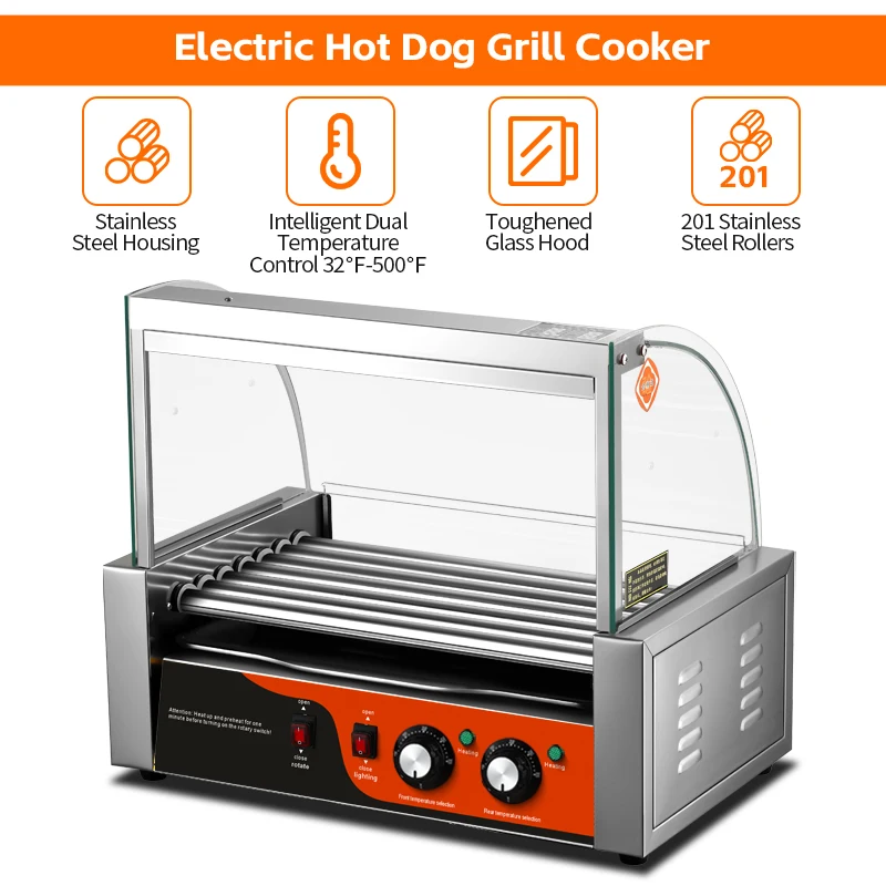 آلات الوجبات الخفيفة التجارية الكهربائية آلة هوت دوج الأسطوانة هوت دوج شواء لمتجر الوجبات السريعة