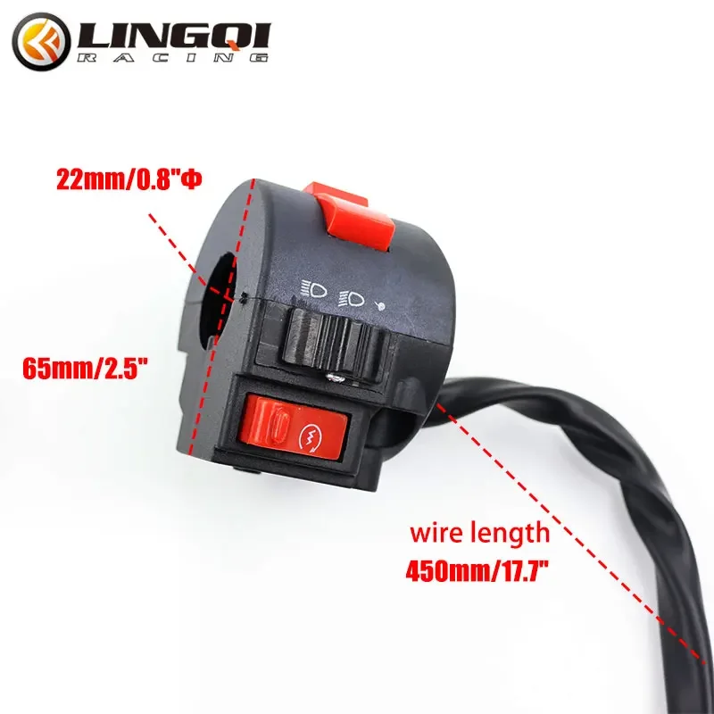 ONLEEYPP Motorcycle Handlebar Flashing Switch Moto Headlight Fog Lamp ON OFF Button Turn Signal Start Controller Pit Dirt Bike