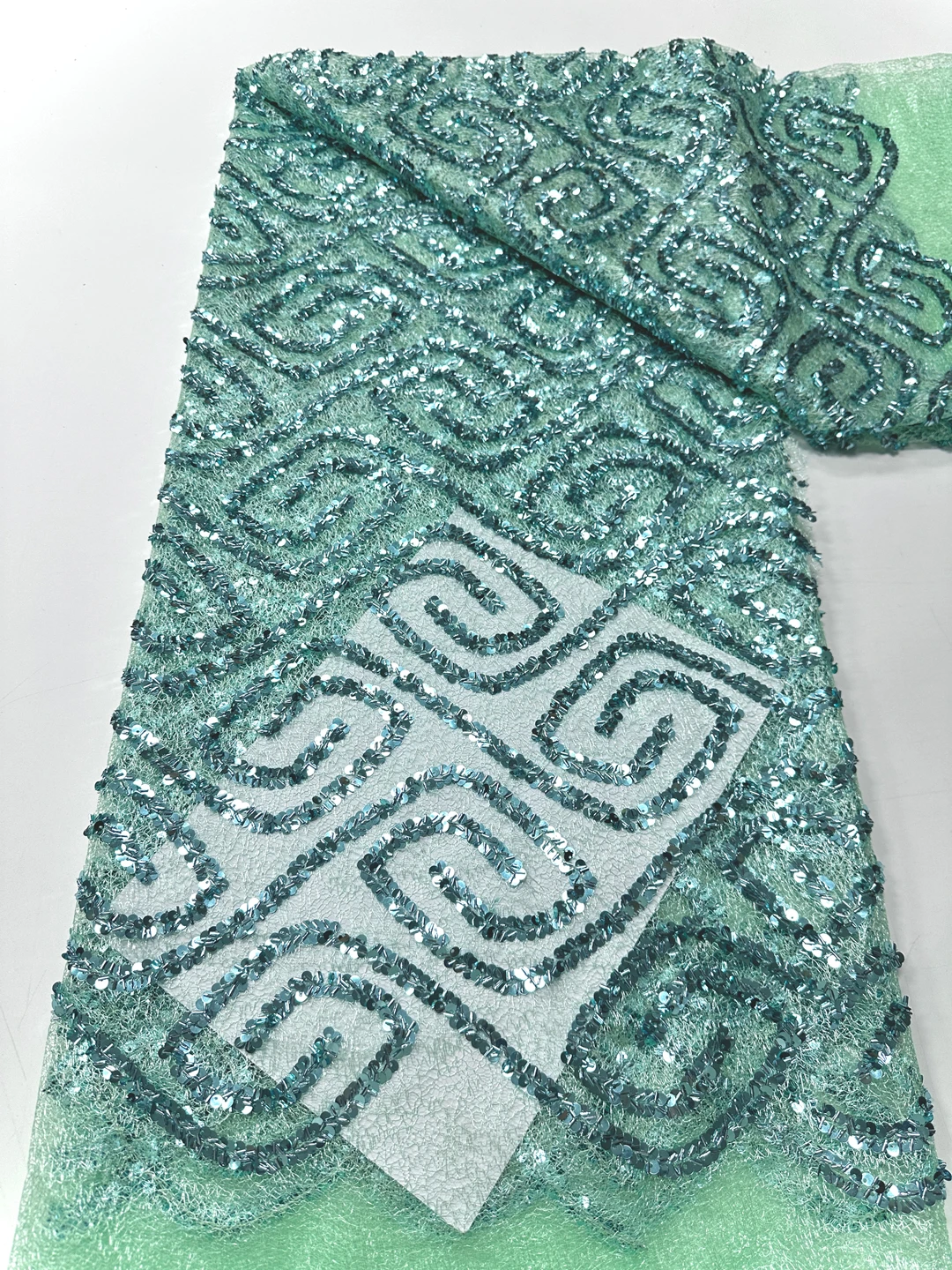 

Royalblue Latest Beads African Lace 2026 High Quality Sequins Nigerian French Tulle Fabric Embroidery for Women Dress