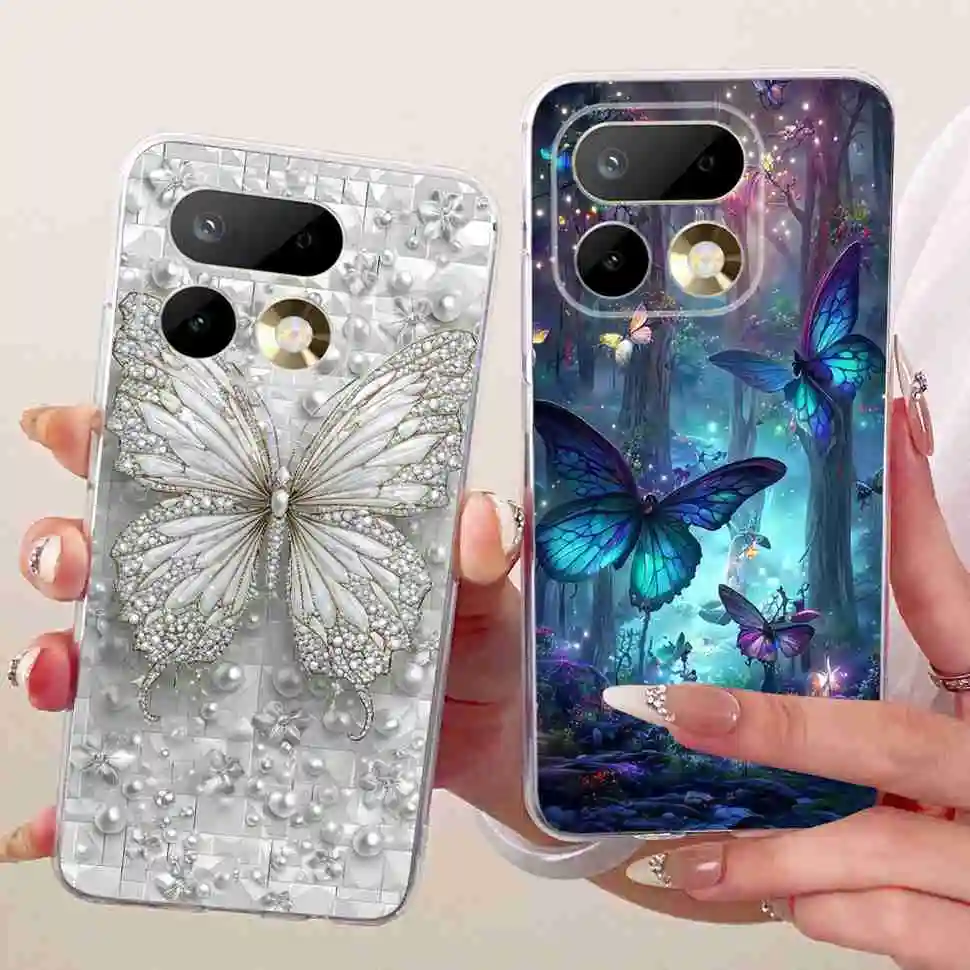 Für Realme 16 Pro Plus 5G Hülle RMX5131 Bling Butterfly Silikon Handyhüllen für Realme 16 Realme16 Pro+ Cover Stoßfester Bumper