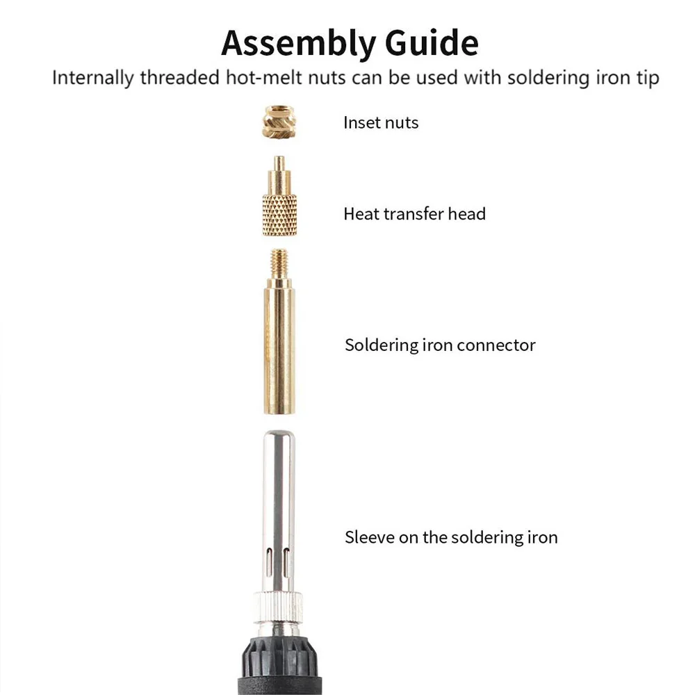 TS T65 TIP موضوع رئيس إدراج الحرارة الجوز الحديد تلميح - ثلاثية الأبعاد مزروع الساخن تذوب النحاس كيت (M2-M8) ل TS100/TS101/PINE64 سبيكة لحام