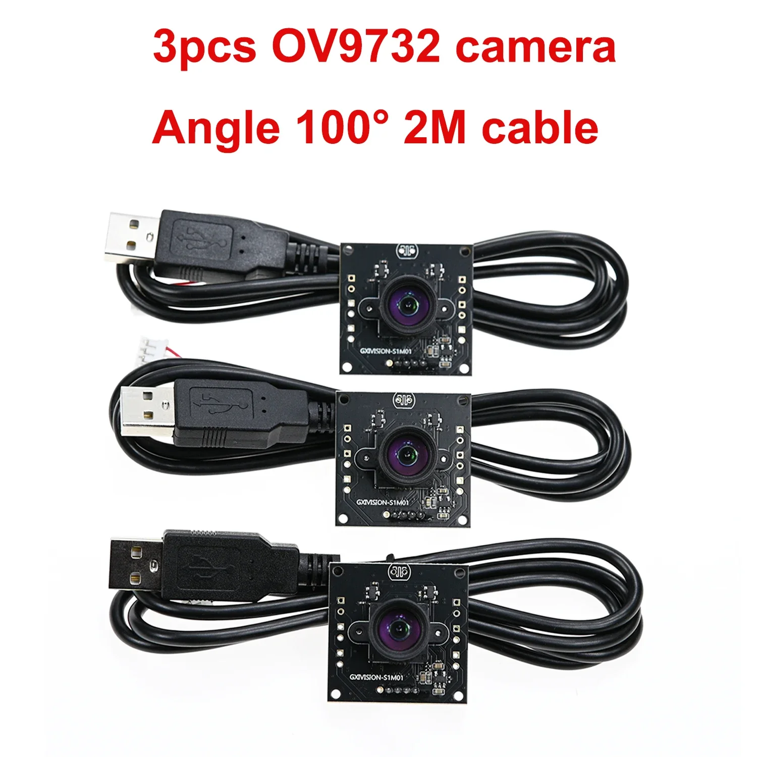 GXIVISION OV9732 USB Camera Module 2M Cable 100 Degree 30FPS No Distortion,Compatible for Autodarts.io DIY Webcam