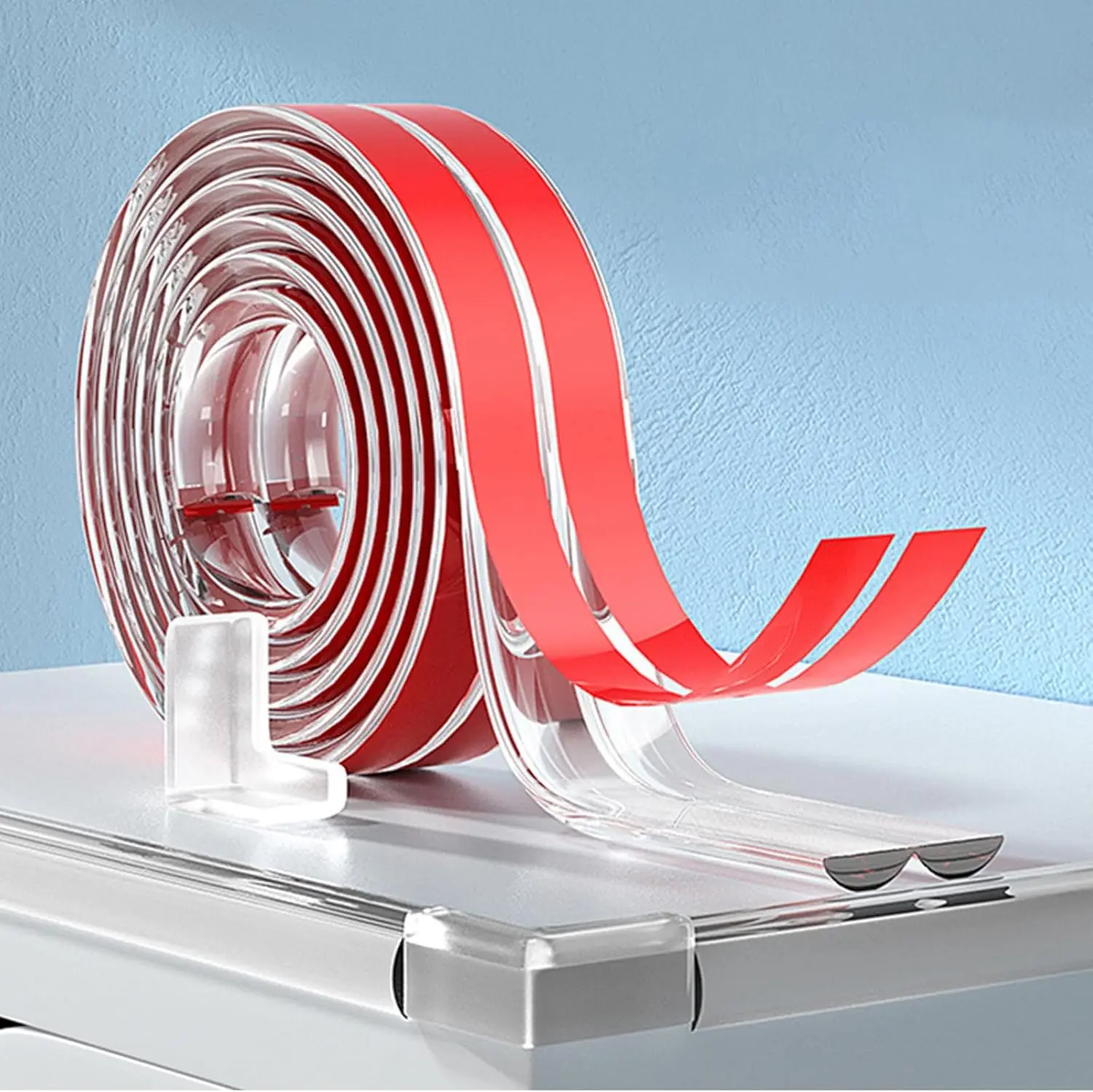 

20FT Silicone Edge Protector Strip, Clear Baby Proofing Corner Guards with Strong Adhesive, 4 Corners