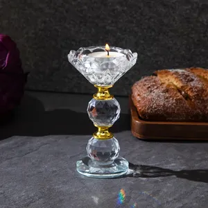 1 pc transparent creative diamond crystal candlestick house room living room dining room doing decoration 6 Main Sales Sailing Glass - №5