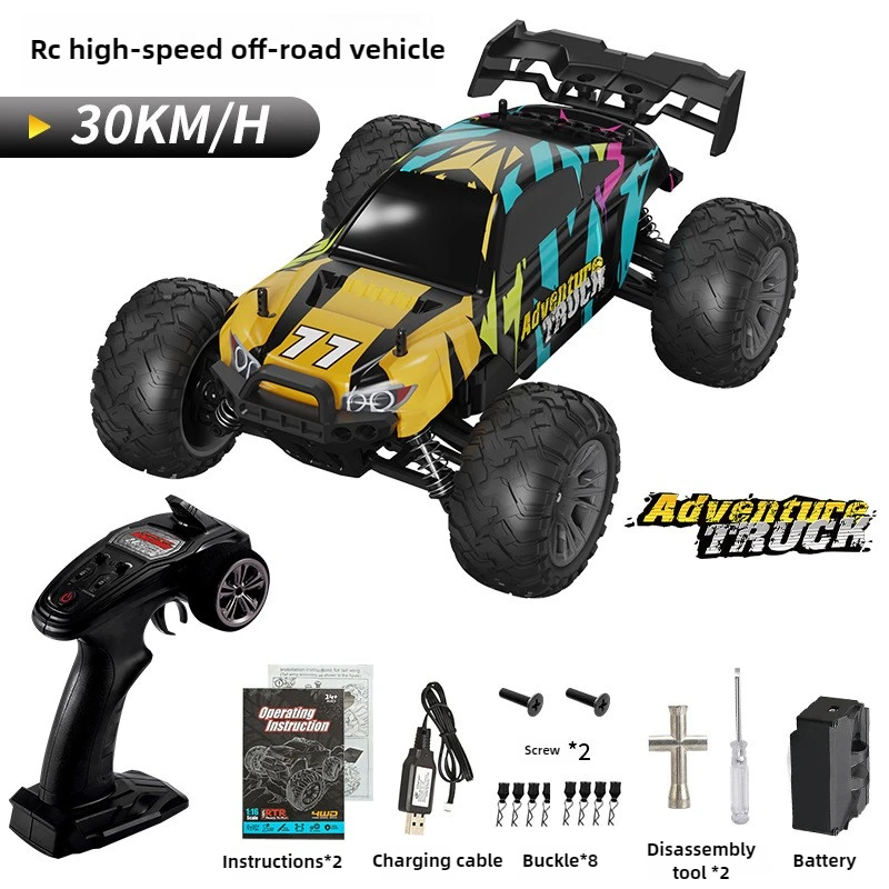 かわいいおもちゃの車 面白いギフト-1:16 高速4WD RCトラック、オフロードRCカー、リモコンカー、モンスタートラック、子供向けおもちゃ