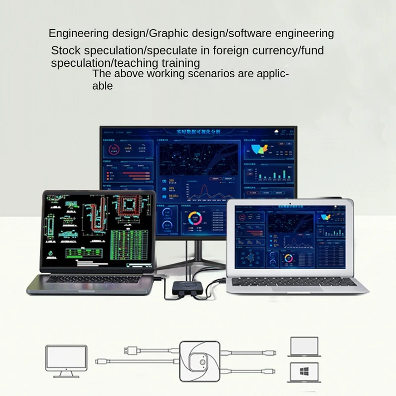 1 Piece USB-C Switch USB C Type Conventer Bi-Direction Switch Data Video Switcher