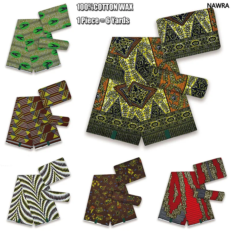 2024 New Guaranteed Veritable African Real Wax Prints Fabric 100% Cotton Batik Nigeria Women Style Ankara Wax Fabric Soft Pagne