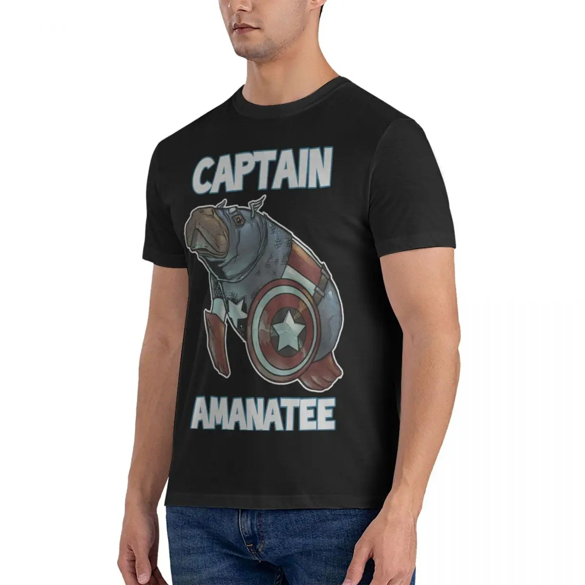 Amanatee Men T Shirt Disney Captain America Film Novelty Tees Short Sleeve Crew Neck T-Shirts 100% Cotton Classic Clothes image 2