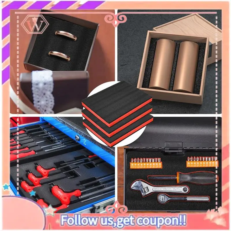 

Upgraded 3Pcs Cuttable Polyurethane Foam Sheets,Polyethylene Tool Foam Sheets,Drawer Liner,Toolbox And Storage Tool Shadow