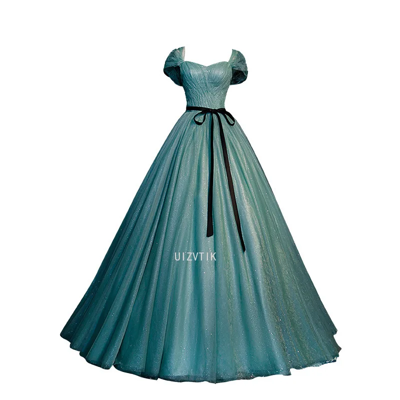 Green Ball Gown Women Evening Dresses Off Shoulder Prom Birthday Party Gowns Customized Formal Vestido De Fiesta robes de soirée