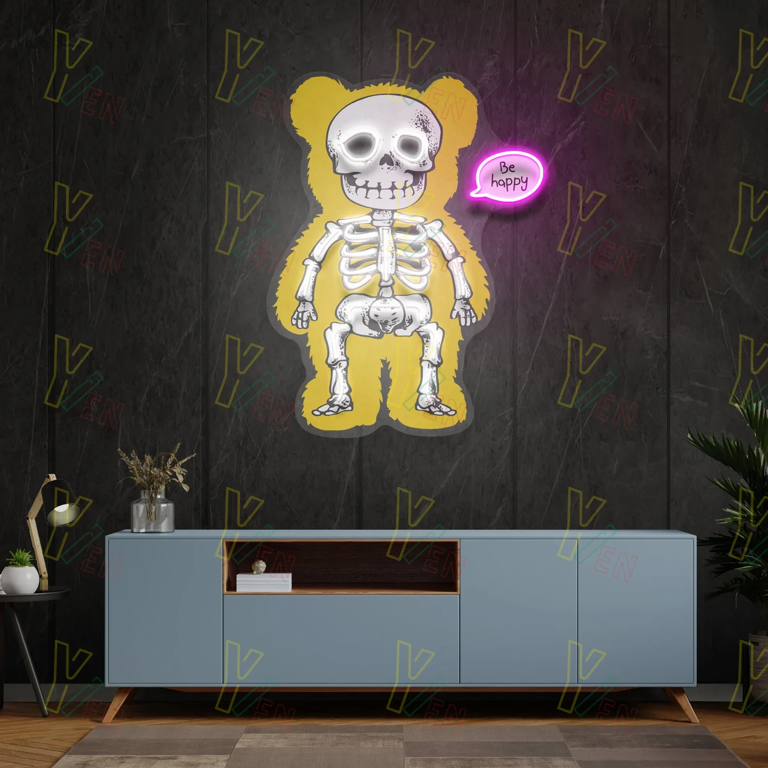 

Bears With Only Bones Left Skull Cranial Bear Neon Sign, UV Neon Sign, Wedding Neon Sign, Custom Neon Sign, 5v Neon Sign, USB