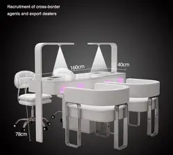 Juego de mesa y silla de manicura con aspiradora de segunda generación y parrilla de luz roja