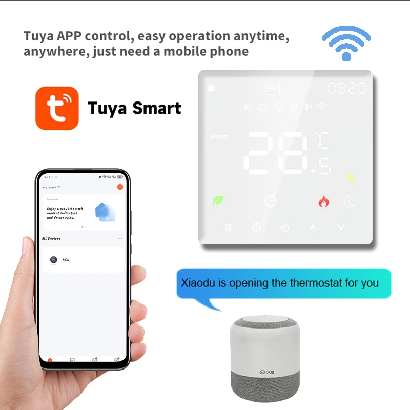 TRV Tuya WiFi Smart Thermostat Electric Floor Heating Water Gas Boiler Temperature Voice Remote Controller for Google Home Alexa