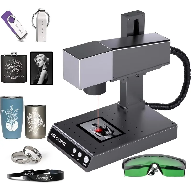 

M1 2W Fiber Laser Jewelry engraver small laser engraving machine Marking Name logo Necklace Homeuse Machines