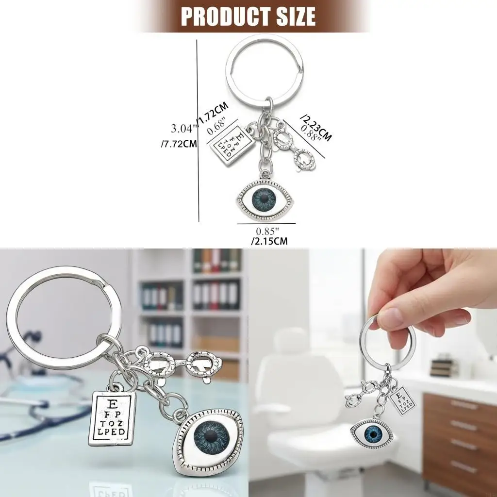 195C Elegant Medicals Themed Holder For Optometrists Creative Stainless Steel Keychain Backpack Accessories
