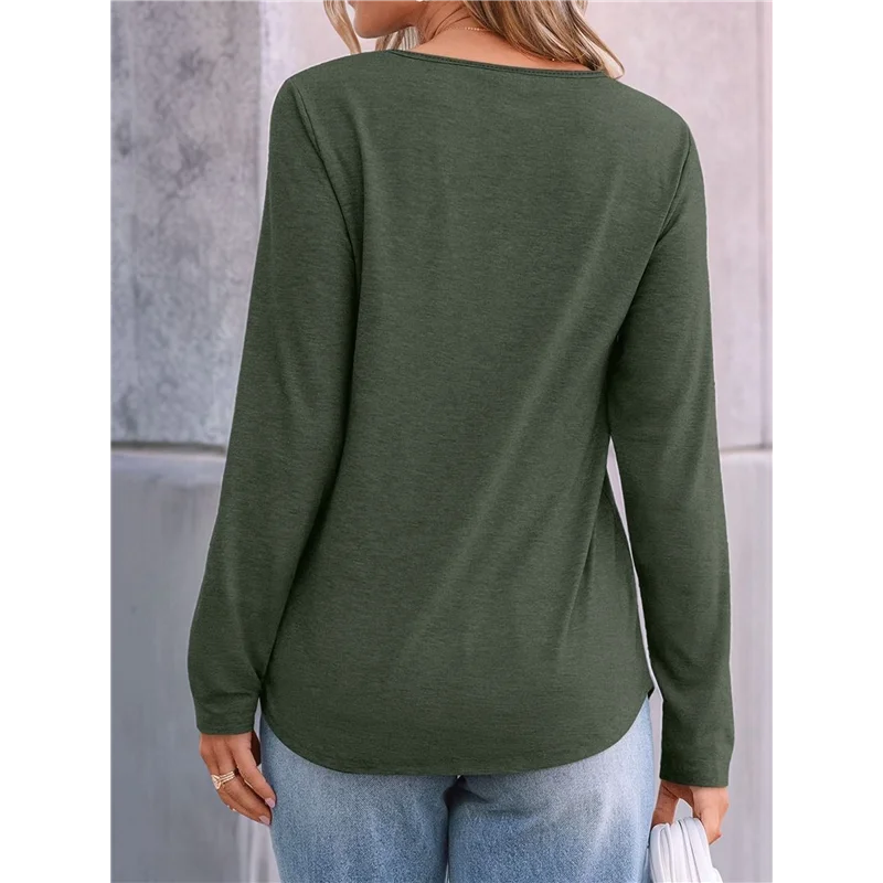 

CGS-женские топы с длинными рукавами, нарядные повседневные блузки, деловые кружевные футболки, осенняя мода 2024, наряды